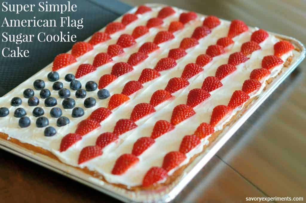 Super Simple American Flag Sugar Cookie Cake Super Simple American Flag Sugar Cookie Cake