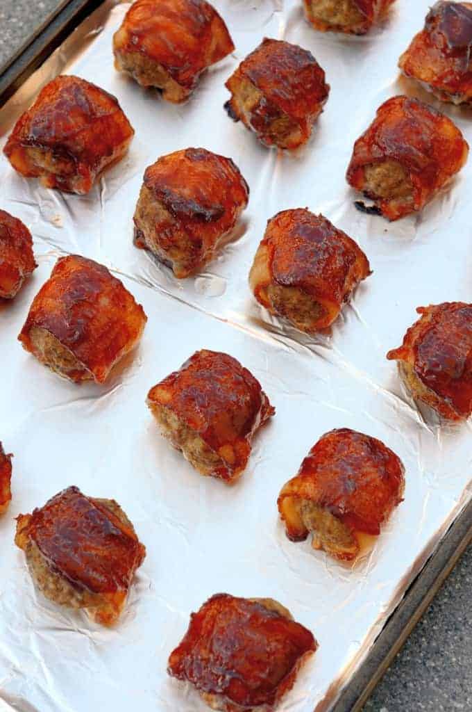 BBQ Bacon Wrapped Meatballs Savory Experiments