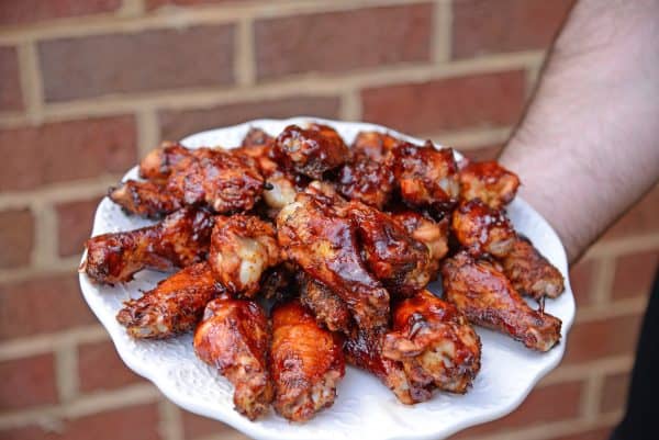 Smoked Hickory Wings 5 These 3-pepper smoked hickory wings are an easy grilling recipe that whole family will love. Spicy and sweet, they only take a few minutes to prepare and 30 minutes to grill!
