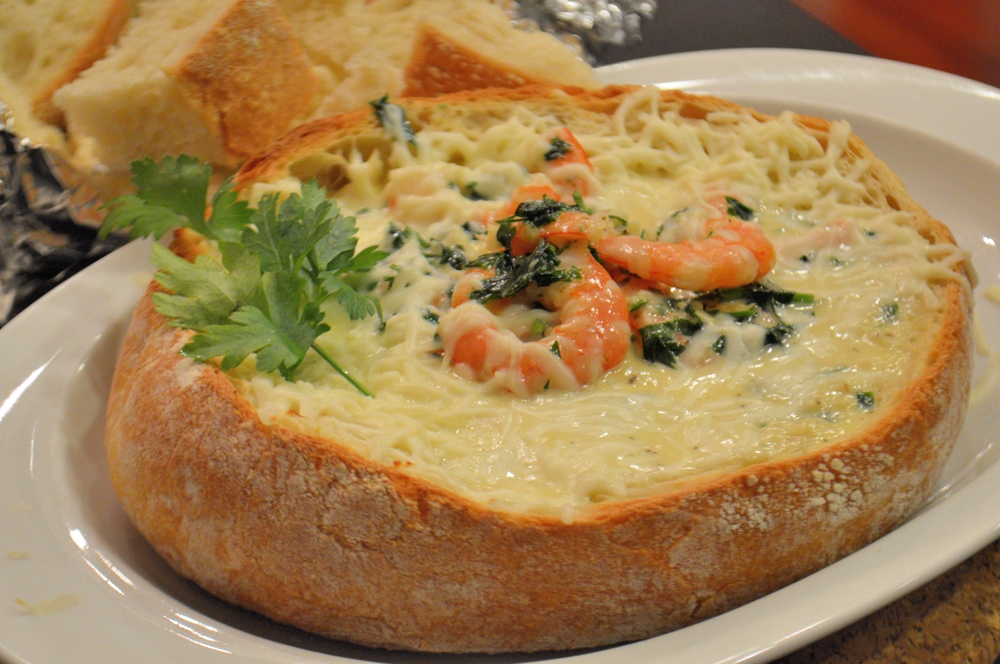 Creamy Shrimp Scampi Bread Bowl - Savory Experiments