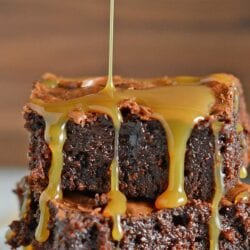 The Best Brownie Recipe ever makes basic fudgy brownies from scratch. Add caramel and salt for sweet and salty brownie goodness. #browniesfromscratch #bestbrownierecipe