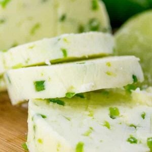 Homemade jalapeno lime butter sliced