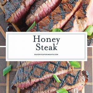 collage of honey steak strips