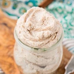 Homemade cinnamon butter in a jar