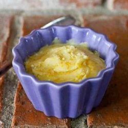 Orange Honey Butter in a purple bowl