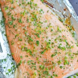 glazed baked salmon on foil