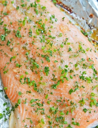 glazed baked salmon on foil