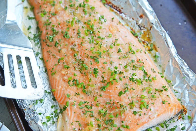 glazed baked salmon on foil