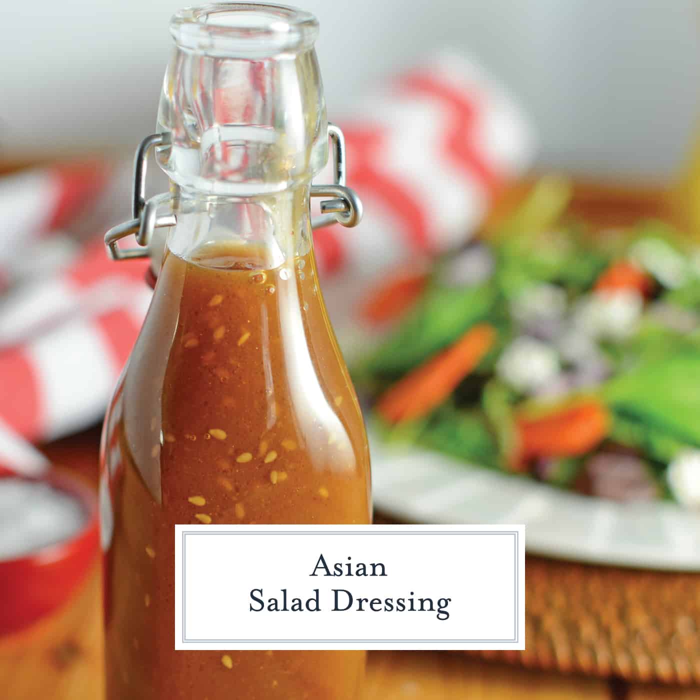 This Asian Salad Dressing is a great copycat recipe for what you get at Japanese steakhouses like Benihana or Kobe! It's a sweet ginger and sesame combination! #asiansaladdressing #gingersaladdressing #japanesesaladdressing www.savoryexperiments.com