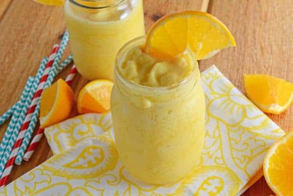 orange-julius-3 Copycat Orange Julius is the REAL recipe they use at the store! A frothy, frozen orange drink that is perfect for sipping on a hot day.