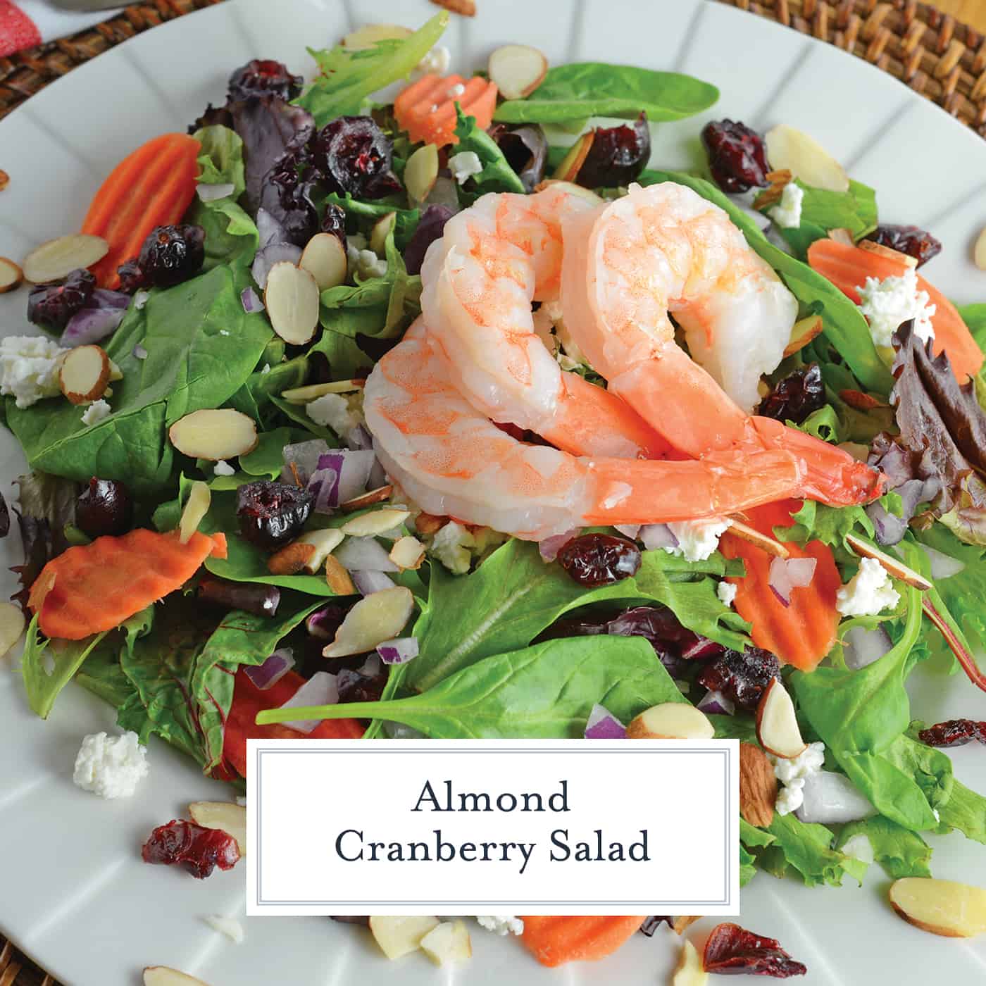 This Almond Cranberry Salad with Dijon Vinaigrette is a quick yet tasty meal solution! Throw it together for a healthy quick dinner or lunch! #summersalads #cranberrysalad #easysaladrecipes www.savoryexperiments.com