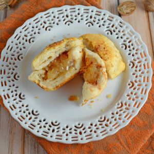Easy Apple Dumplings can be made for breakfast or as a dessert! Pair your Apple Dumplings Recipe with vanilla ice cream or syrup for a delicious treat! #appledumplings #appledumplingsrecipe #recipeswithapples www.savoryexperiments.com