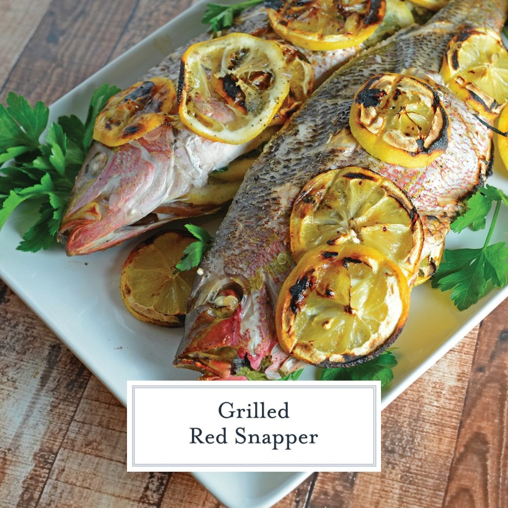 Grilled Red Snapper- how to prepare and grill whole fish with fresh herbs and lemon, Mediterranean style fish at home! You won’t believe how easy it is to make your own whole fish! www.savoryexperiments.com