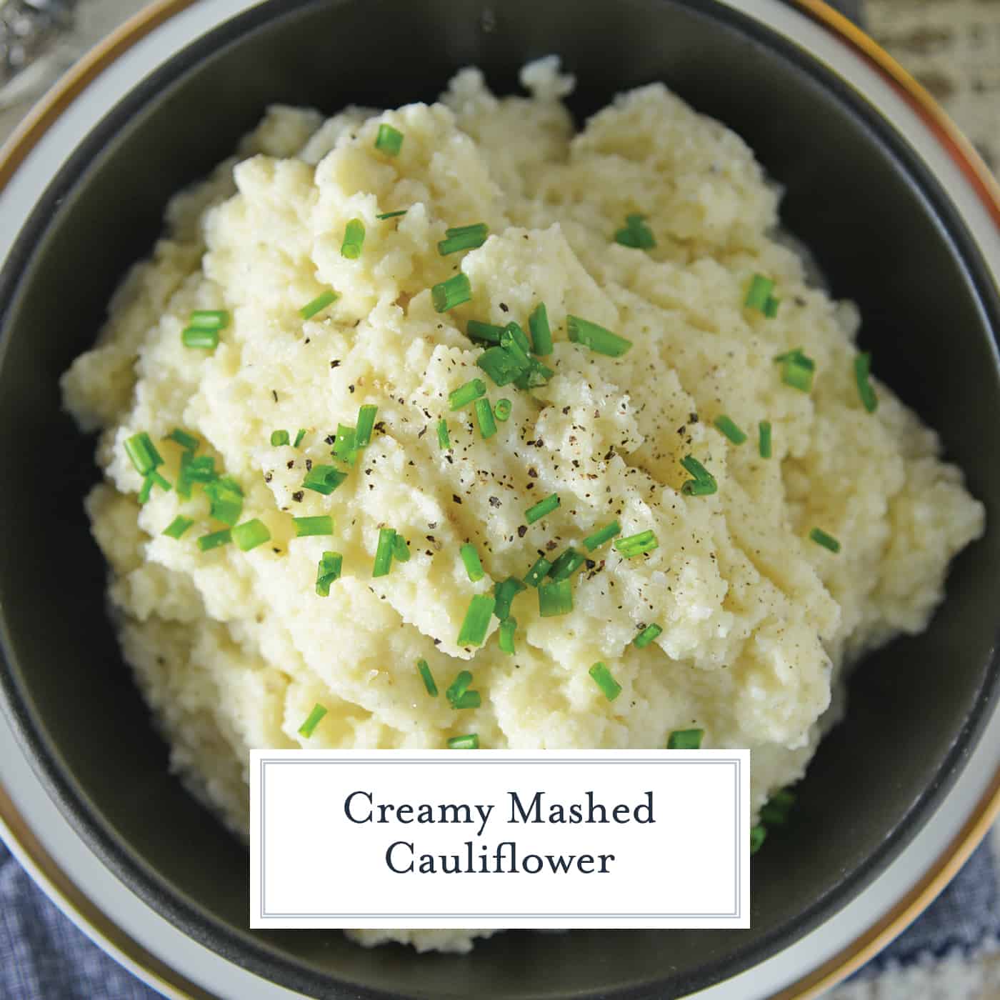 Mashed Cauliflower is a healthier alternative to mashed potatoes, with fewer carbs! This Mashed Cauliflower recipe is perfectly smooth and creamy! #mashedcauliflower #cauliflowermashedpotatoes www.savoryexperiments.com