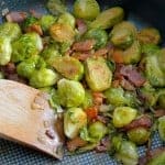 Brussels Sprouts with Bacon Recipe - Think you don't like brussels sprouts? This Brussel sprouts recipe will change your mind!! BEST brussels sprouts ever! Great dinner side dish! www.savoryexperiments.com