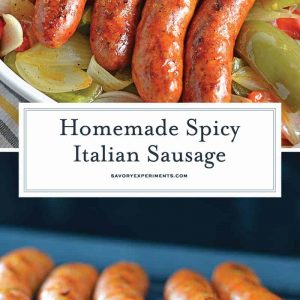 collage of homemade italian sausages