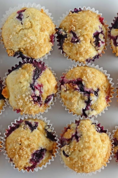 Classic Blueberry Muffins with a Streusel Crumble Topping - super easy recipe for super soft muffins. Perfect for any breakfast or brunch. www.savoryexperiments.com