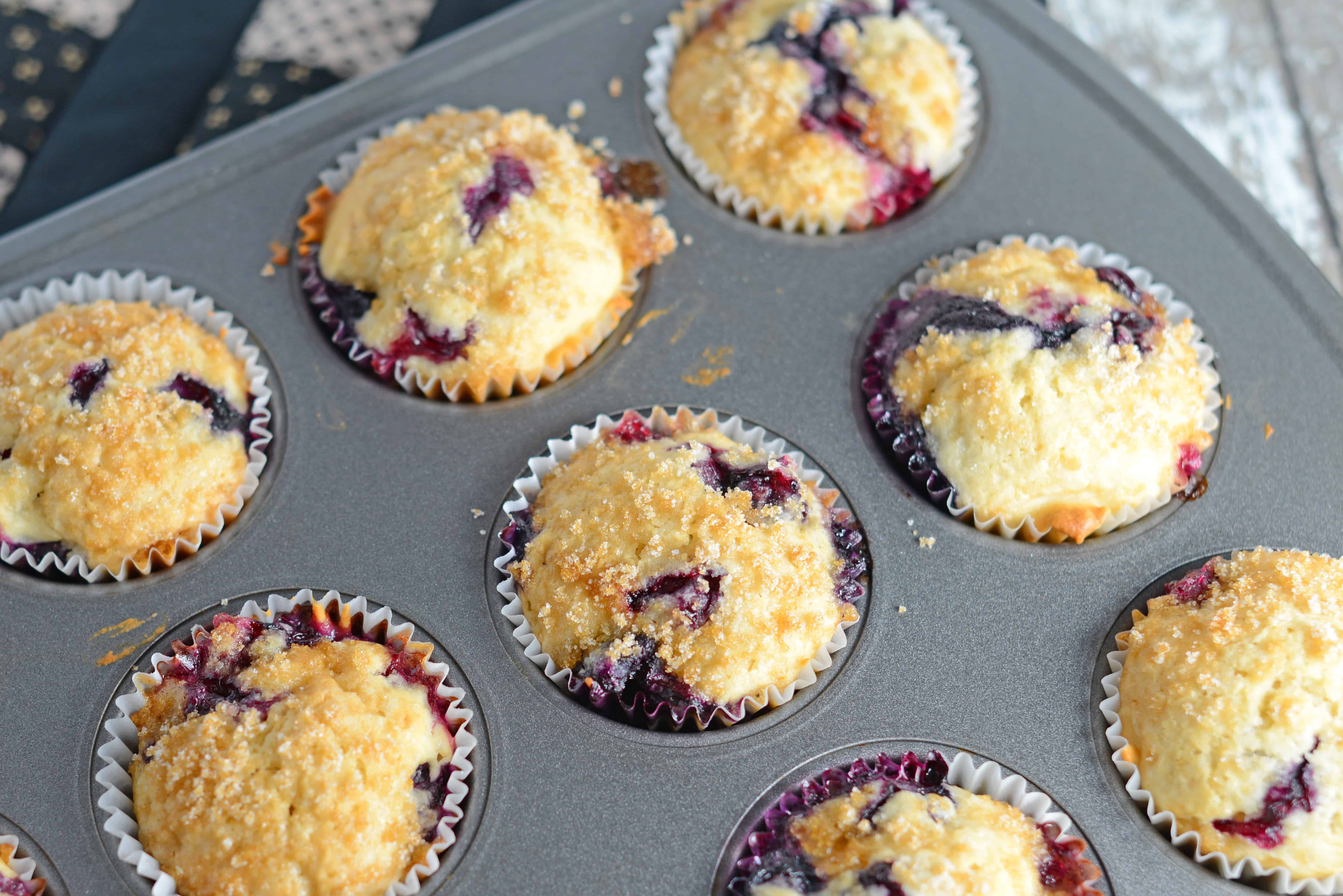 Classic Blueberry Muffins with a Streusel Crumble Topping - super easy recipe for super soft muffins. Perfect for any breakfast or brunch. www.savoryexperiments.com