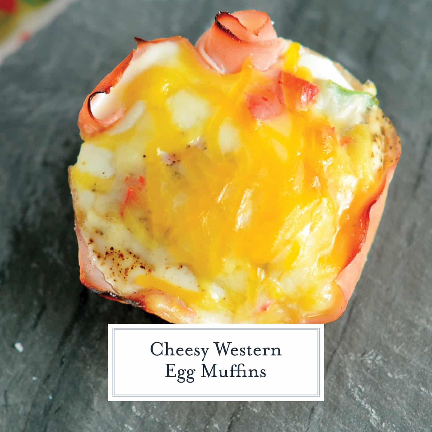 Get ready for these Western Egg Muffins to be your favorite type of Breakfast Eggs. Whether you are eating these baked egg cups at home or on the road, they are sure to be delicious! #bakedeggcups #breakfasteggs #eggmuffins www.savoryexperiments.com