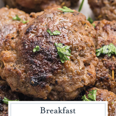 close up image of homemade breakfast sausage patties