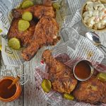 This is the best Buttermilk Fried Chicken recipe! Brined chicken with fresh herbs, buttermilk and seasoned flour makes for a crispy and flavorful southern fried chicken.