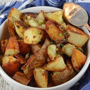 Make Crispy Home Fries just like at the restaurant at home. My recipe is super crispy, but also has a secret ingredient guaranteed to make these the best breakfast potatoes ever!