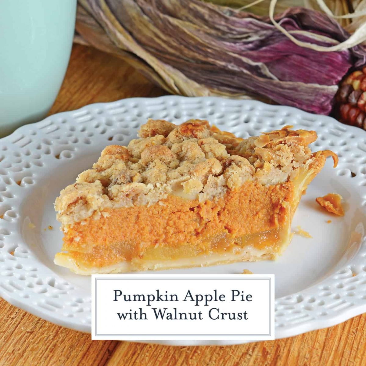 Pumpkin Apple Pie with Walnut Crust