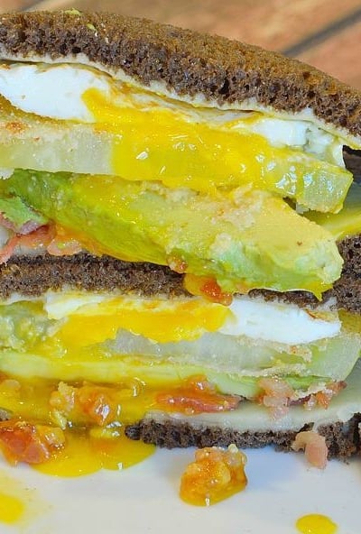 The Whistle Stop Sandwich is awarded the best sandwich of the year! Fried green tomatoes, avocado, white cheddar, bacon and fried egg on pumpernickel bread.