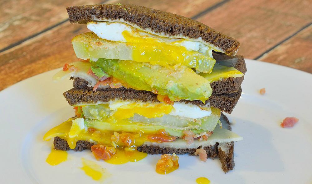 The Whistle Stop Sandwich is awarded the best sandwich of the year! Fried green tomatoes, avocado, white cheddar, bacon and fried egg on pumpernickel bread.