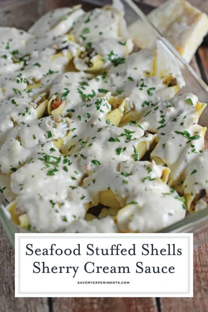 Creamy Seafood Stuffed Shells for Pinterest