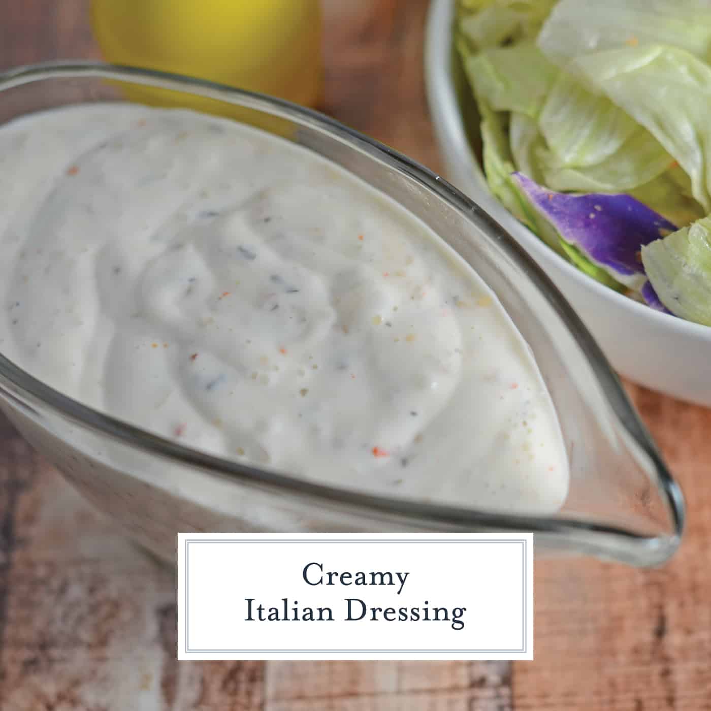  Creamy Italian Dressing a creamy, zesty Italian dressing that you will fall in love with. In 10 minutes or less you can have a homemade Italian dressing. #homemadeitaliandressing #creamyitaliandressing #italiandressingrecipe www.savoryexperiments.com 