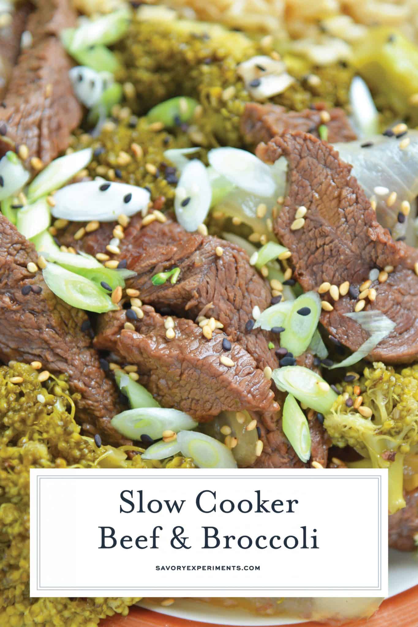 Do you like carry-out Chinese Beef and Broccoli? Then you'll love my Slow Cooker Beef and Broccoli! This Crock pot Beef and Broccoli is better than take-out! #slowcookerbeefandbroccoli #crockpotbeefandbroccoli #chinesebeefandbroccoli www.savoryexperiments.com