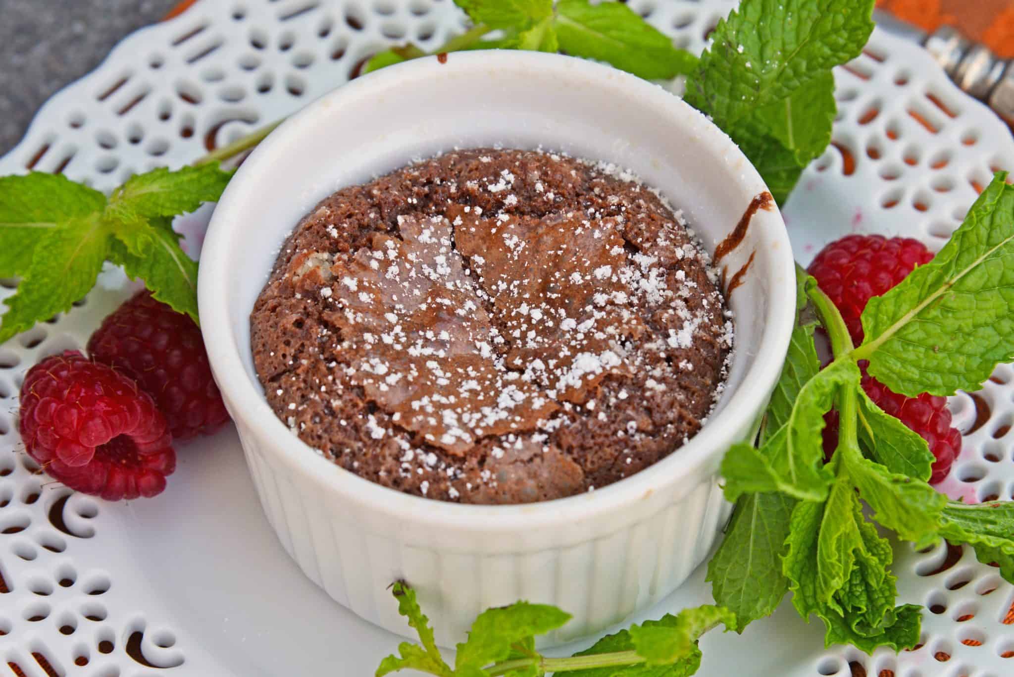 Red Wine Chocolate Lava Cake is so easy to make at home! This molten lava cake comes out of the oven piping hot in just about 30 minutes. #lavacakerecipe #moltenlavacake #chocolatecake www.savoryexperiments.com