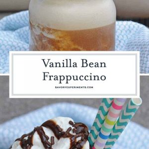 This Vanilla Bean Frappuccino Cocktail is a copycat version of the Starbucks Vanilla Bean Frappuccino that can be made at home to save you money! #vanillabeanfrappuccino #coffeecocktails #vanillacocktails www.savoryexperiments.com