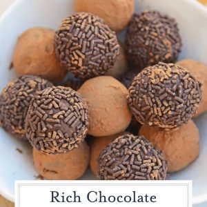 chocolate truffles in a bowl