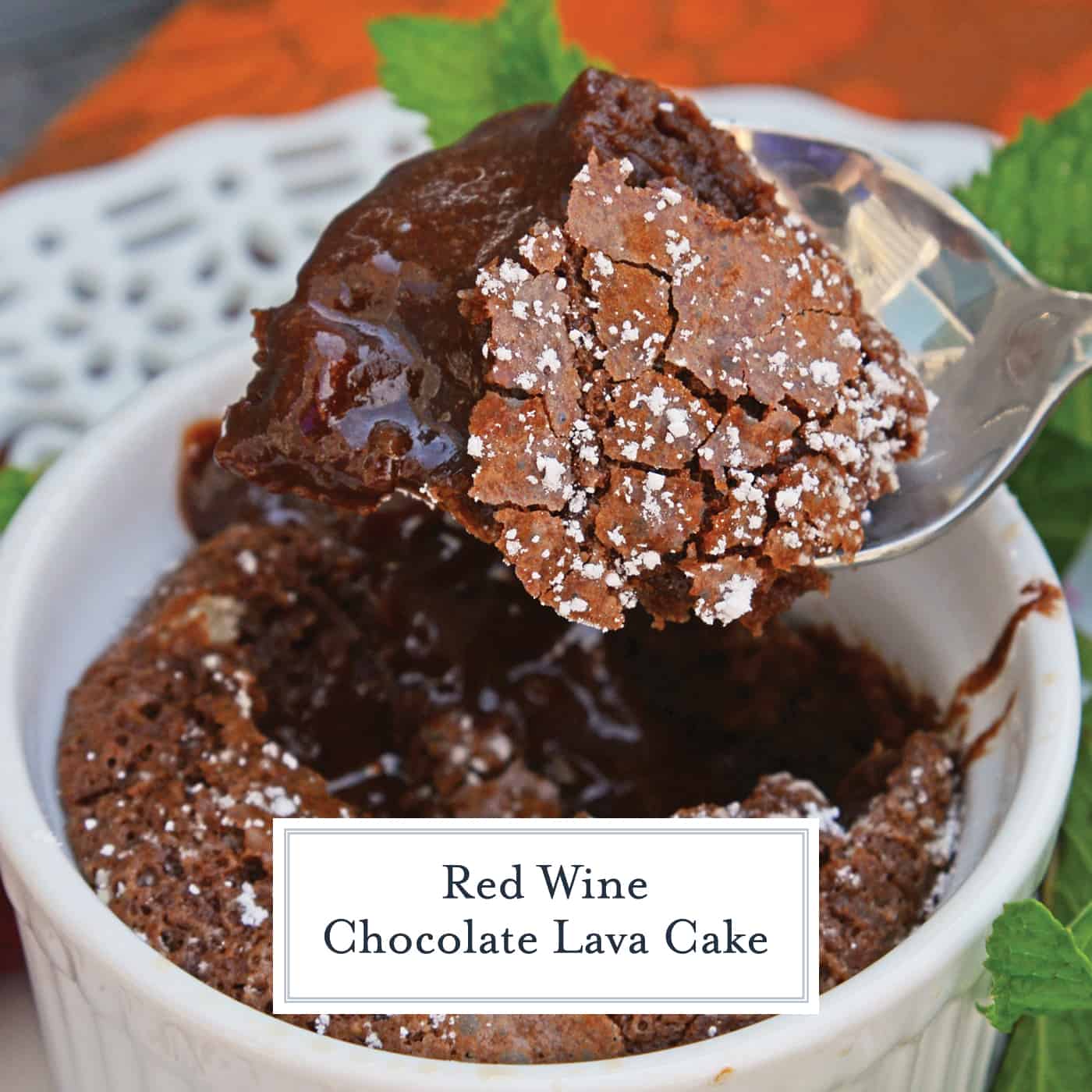 Red Wine Chocolate Lava Cake is so easy to make at home! This molten lava cake comes out of the oven piping hot in just about 30 minutes. #lavacakerecipe #moltenlavacake #chocolatecake www.savoryexperiments.com