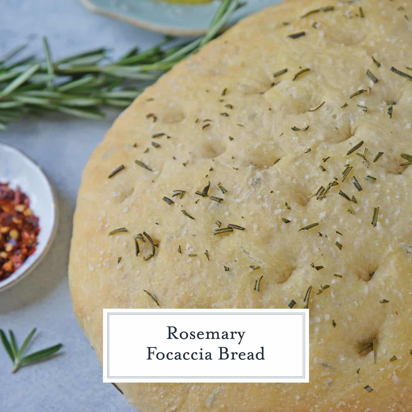 Rosemary Focaccia Bread is a recipe you can be proud of! Pair with homemade butter or olive oil bread dip for the best appetizer.  #focacciabread #easybreadrecipes www.savoryexperiments.com