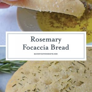 Rosemary Focaccia Bread is a recipe you can be proud of! Pair with homemade butter or olive oil bread dip for the best appetizer. #focacciabread #easybreadrecipes www.savoryexperiments.com