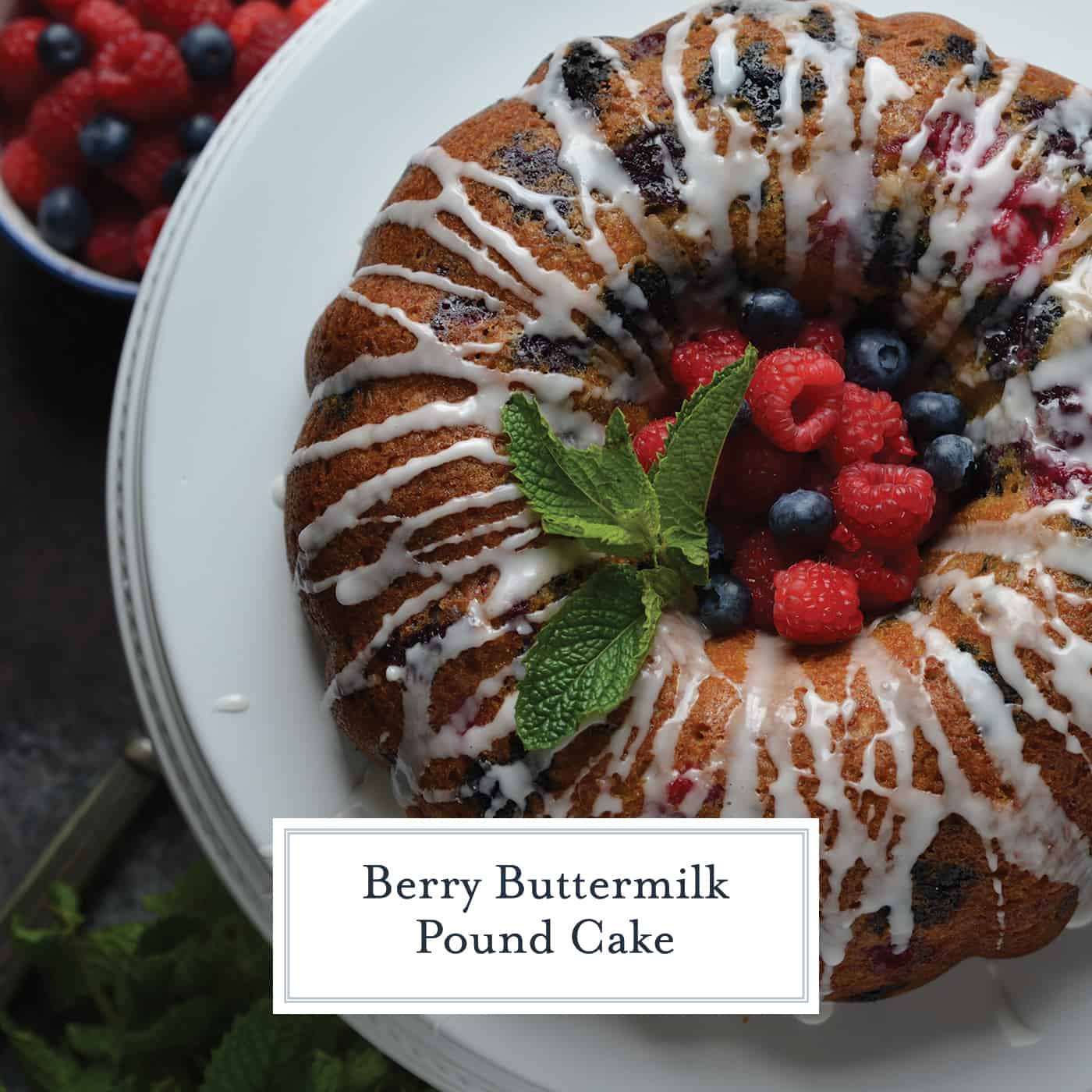 You will be making this Berry Buttermilk Pound Cake all year long! Fresh or frozen berries, this buttermilk cake is delicious and perfect for dessert or brunch. #buttermilkcake #buttermilkpoundcake www.savoryexperiments.com