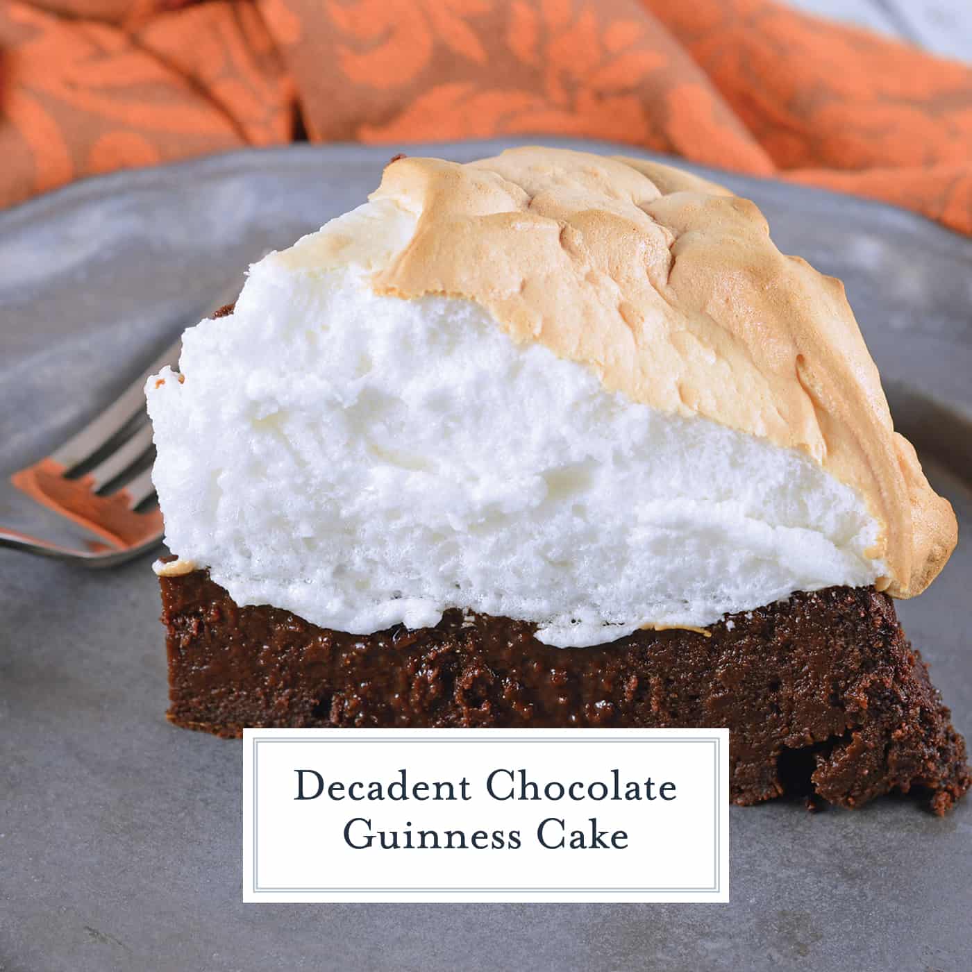 Chocolate Guinness Cake is a super rich and moist cake with fluffy meringue topping. This flourless chocolate cake is perfect for St. Patrick's Day dessert or any other day of the year! #chocolateguinnesscake #flourlesschocolatecake www.savoryexperiments.com