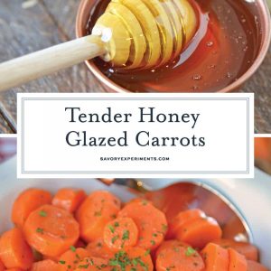 Honey Glazed Carrots are a simple dish with only a handful of ingredients that makes any family table shine! These candied carrots have a sweet & smoky flavor! #honeyglazedcarrots #candiedcarrots www.savoryexperiments.com