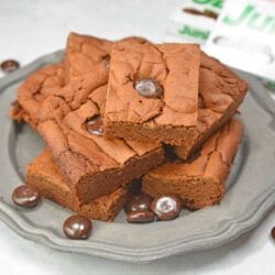 Junior Mint Brownies are homemade brownies blended with cool, creamy Junior Mints. Serve warm with vanilla ice cream for an amazing Brownie Sundae!
