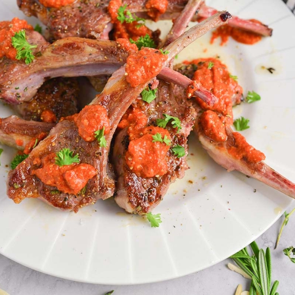 close up of fried lamb chops