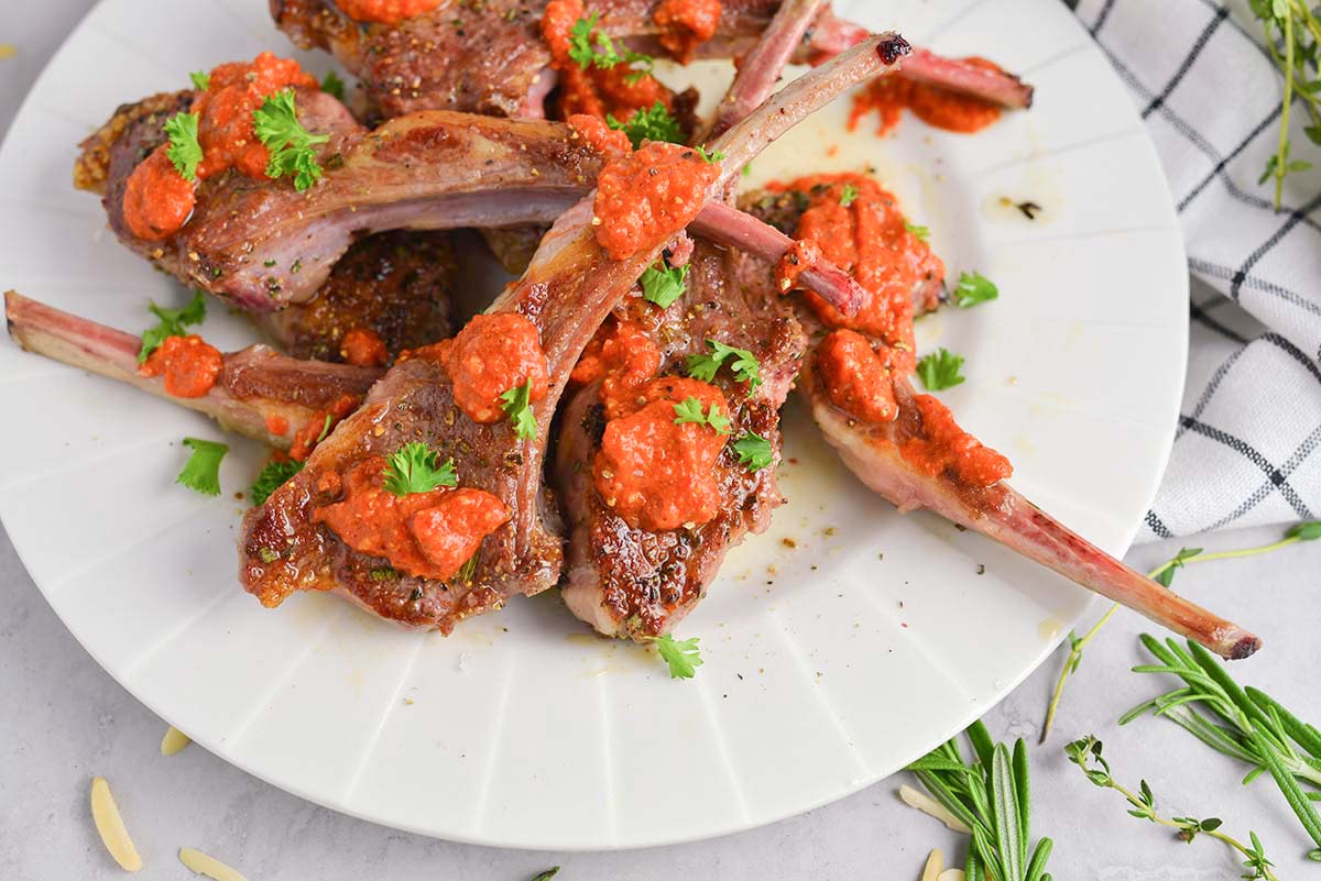 close up of fried lamb chops