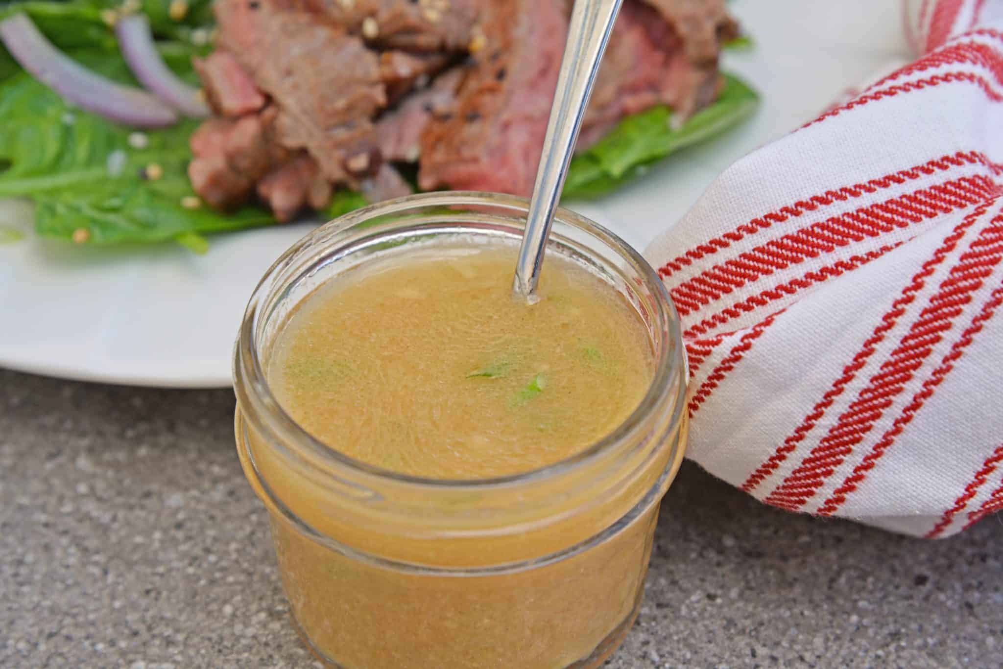 Sweet Miso Ginger Dressing is an easy Japanese ginger dressing. Now you can make your favorite miso ginger dressing at home with a handful of ingredients! #misogingerdressing #gingersaladdressing www.savoryexperiments.com
