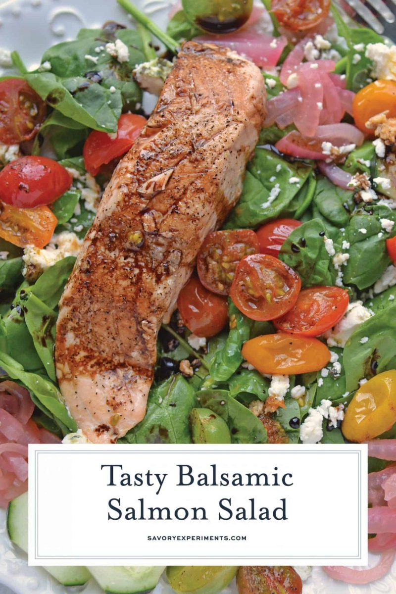 Balsamic Salmon Salad Close Up