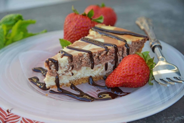 Slice of Marble New York Cheesecake