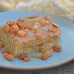 Peanut Butter Cake with Peanut Butter Marshmallow Frosting and honey roasted peanuts is an easy cake recipe that is moist and perfect for any occasion.