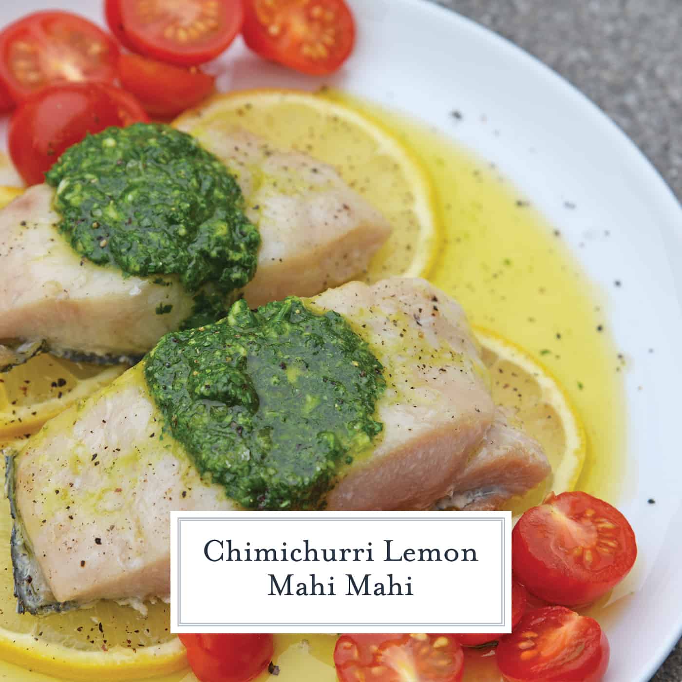 Chimichurri Lemon Mahi Mahi is a deliciously light & flaky mahi mahi recipe! This baked mahi mahi is a easy & simple seafood dish to prepare in 20 minutes! #mahimahirecipes #whatismahimahi #bakedmahimahi www.savoryexperiments.com