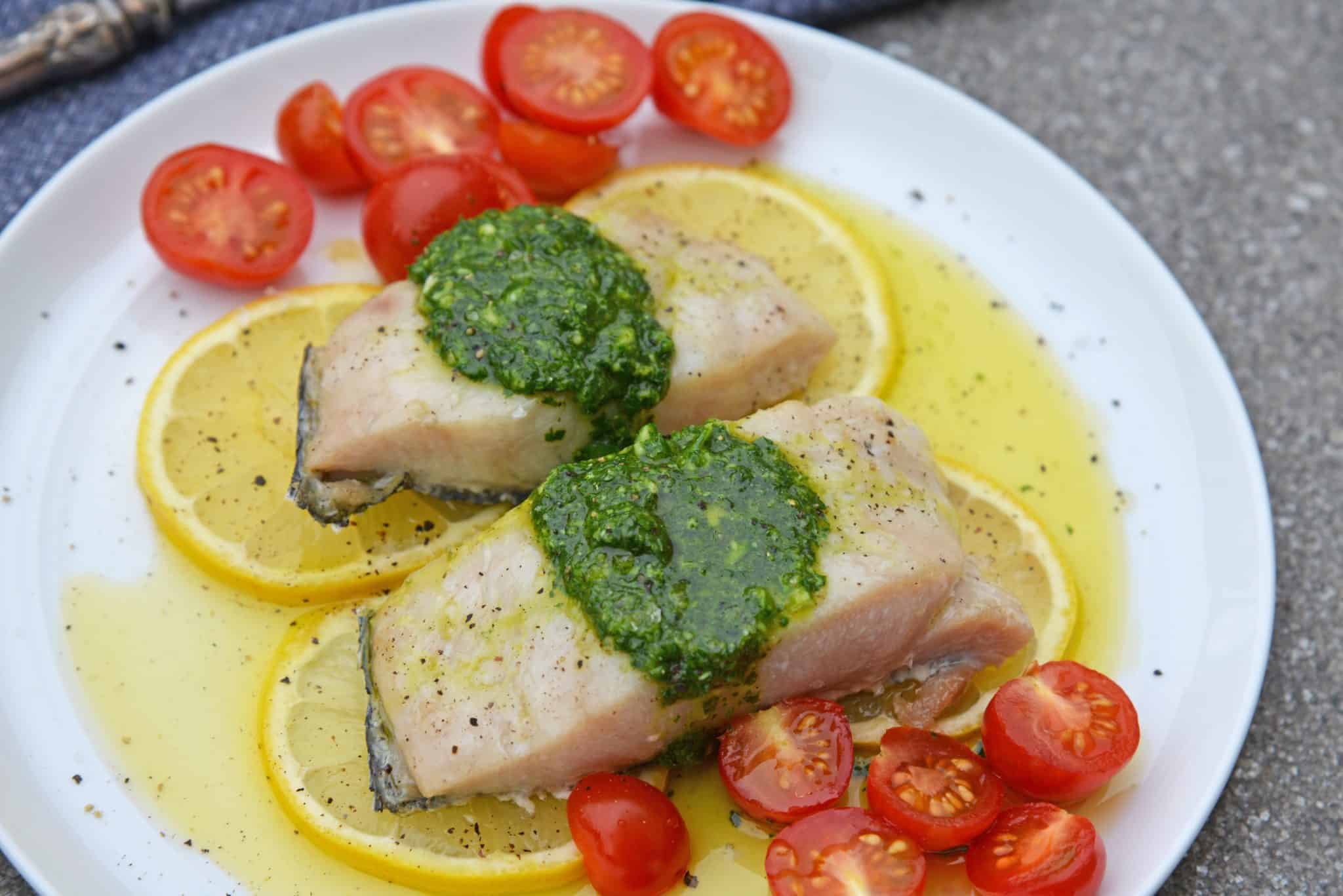 Chimichurri Lemon Mahi Mahi is a deliciously light & flaky mahi mahi recipe! This baked mahi mahi is a easy & simple seafood dish to prepare in 20 minutes! #mahimahirecipes #whatismahimahi #bakedmahimahi www.savoryexperiments.com